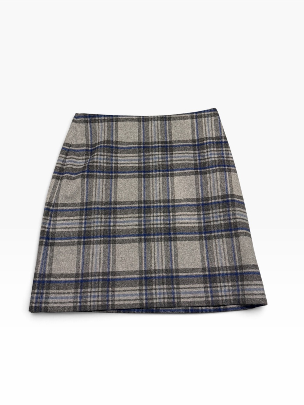 Talbots Gray & Blue Plaid Skirt – Size 10